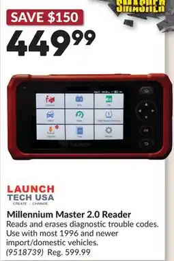 Princess Auto Millennium Master 2.0 Reader offer