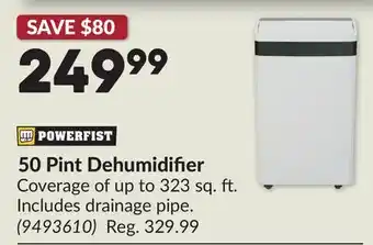 Princess Auto 50 Pint Dehumidifier offer