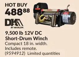 Princess Auto 9,500 lb 12V DC Short-Drum Winch offer