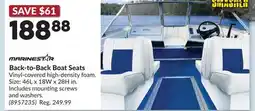 Princess Auto Back-to-Back Boat Seats offer