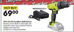 Princess Auto 24V 2.0 Ah Cordless Drill Driver offer