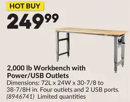 Princess Auto 2,000 lb Workbench with Power/USB Outlets offer