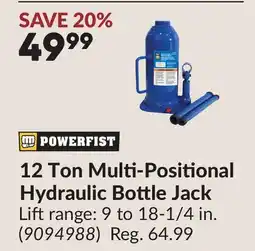 Princess Auto 12 Ton Multi-Positional Hydraulic Bottle Jack offer