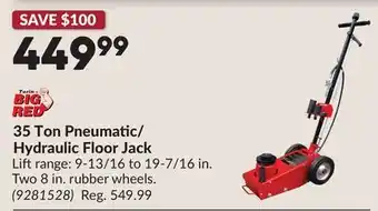 Princess Auto 35 Ton Pneumatic/ Hydraulic Floor Jack offer
