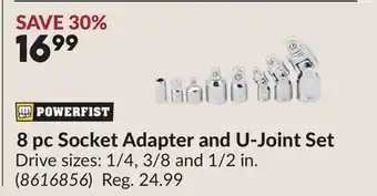 Princess Auto 8 pc Socket Adapter and U-Joint Set offer
