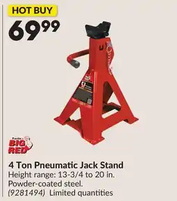 Princess Auto 4 Ton Pneumatic Jack Stand offer