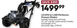 Princess Auto 2.0 GPM @ 1,500 PSI Electric Pressure Washer offer
