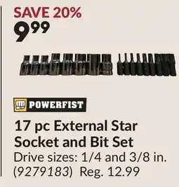 Princess Auto 17 pc External Star Socket and Bit Set offer