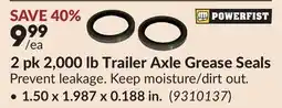 Princess Auto 2 pk 2,000 lb Trailer Axle Grease Seals offer