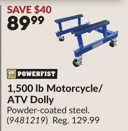 Princess Auto 1,500 lb Motorcycle/ ATV Dolly offer