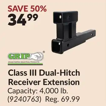 Princess Auto Class III Dual-Hitch Receiver Extension offer