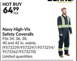 Princess Auto Navy High-Vis Safety Coveralls offer