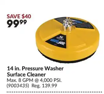 Princess Auto 14 in. Pressure Washer Surface Cleaner offer