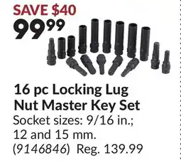 Princess Auto 16 pc Locking Lug Nut Master Key Set offer