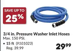 Princess Auto 3/4 in. Pressure Washer Inlet Hoses offer