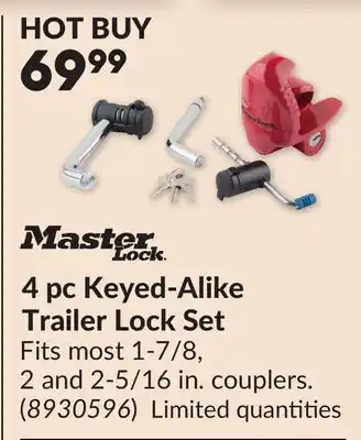 Princess Auto 4 pc Keyed-Alike Trailer Lock Set offer