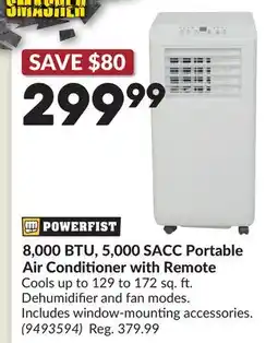 Princess Auto 8,000 BTU, 5,000 SACC Portable Air Conditioner with Remote offer