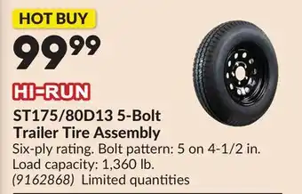Princess Auto ST175/80D13 5-Bolt Trailer Tire Assembly offer