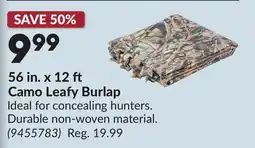 Princess Auto 56 in. x 12 Camo Leafy Burlap offer