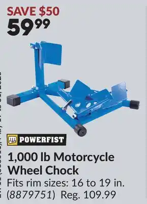 Princess Auto 1,000 lb Motorcycle Wheel Chock offer