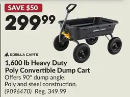 Princess Auto 1,600 lb Heavy Duty Poly Convertible Dump Cart offer