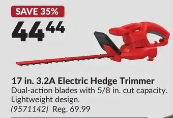 Princess Auto 17 in. 3.2A Electric Hedge Trimmer offer