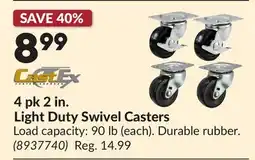 Princess Auto 4 pk 2 in. Light Duty Swivel Casters offer