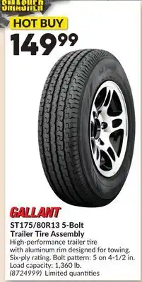 Princess Auto ST175/80R13 5-Bolt Trailer Tire Assembly offer