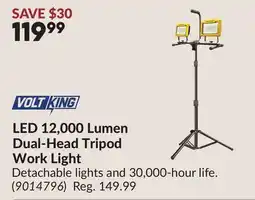 Princess Auto LED 12,000 Lumen Dual-Head Tripod Work Light offer