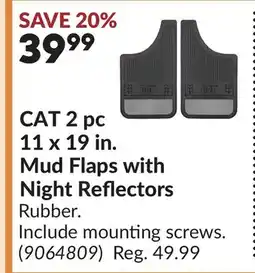 Princess Auto CAT 2 pc 11 x 19 in. Mud Flaps with Night Reflectors offer