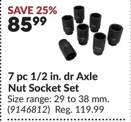 Princess Auto 7 pc 1/2 in. dr Axle Nut Socket Set offer
