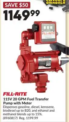 Princess Auto 115V 20 GPM Fuel Transfer Pump with Meter offer
