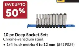 Princess Auto 10 pc Deep Socket Sets offer