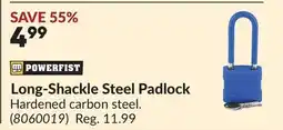 Princess Auto Long-Shackle Steel Padlock offer