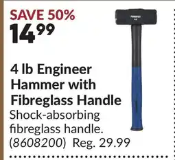 Princess Auto 4 lb Engineer Hammer with Fibreglass Handle offer