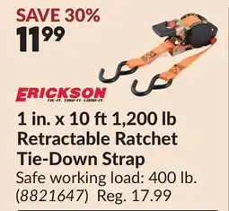 Princess Auto 1 in. x 10 ft1,200 lb Retractable Ratchet Tie-Down Strap offer