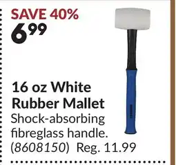 Princess Auto 16 oz White Rubber Mallet offer