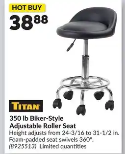 Princess Auto 350 lb Biker-Style Adjustable Roller Seat offer