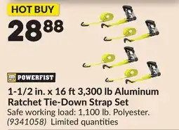Princess Auto 1-1/2 in. x 16 ft3,300 lb Aluminum Ratchet Tie-Down Strap Set offer