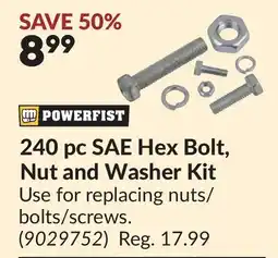 Princess Auto 240 pc SAE Hex Bolt, Nut and Washer Kit offer