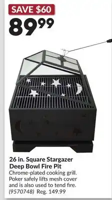 Princess Auto 26 in. Square Stargazer Deep Bowl Fire Pit offer