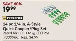 Princess Auto 14 pc 1/4 in. A-Style Quick Coupler/Plug Set offer