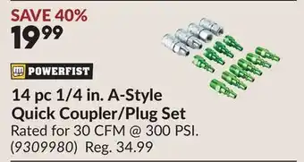 Princess Auto 14 pc 1/4 in. A-Style Quick Coupler/Plug Set offer