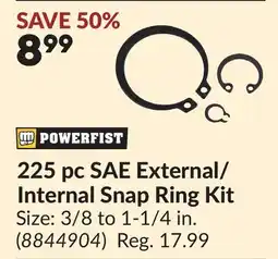 Princess Auto 225 pc SAE External/ Internal Snap Ring Kit offer
