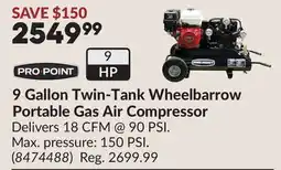 Princess Auto 9 Gallon Twin-Tank Wheelbarrow Portable Gas Air Compressor offer