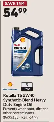 Princess Auto Rotella T6 5W40 Synthetic-Blend Heavy Duty Engine Oil offer