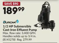 Princess Auto 1/2 HP Submersible Cast-Iron Effluent Pump offer