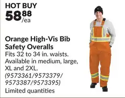 Princess Auto Orange High-Vis Bib Safety Overalls offer