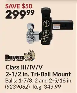 Princess Auto Class III/IV/V 2-1/2 in. Tri-Ball Mount offer