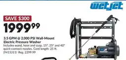 Princess Auto 3.5 GPM @ 2,000 PSI Wall-Mount Electric Pressure Washer offer